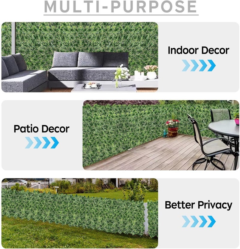 Skloopearg Artificial Ivy Privacy Fence Screen,40"x40" UV-Anti Fake Leaves Plant Vine,Privacy Hedges Wall for Indoor Outdoor Garden Backyard Decor,Color Watermelon Leaves - Image 3